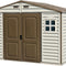 10 x 8 ft Outdoor Plastic Garden Storage Shed with Double Doors, Windows & Metal Foundation Kit