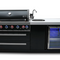 805 Black Stainless Steel Island with Beverage Center 6-Burner Grill 2 Infrared Burners Sink Fridge