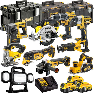 DCKT4T10P13 18V XR 10 Piece Power Tool Kit with 3 x 5.0Ah Batteries & Toughsystem Box