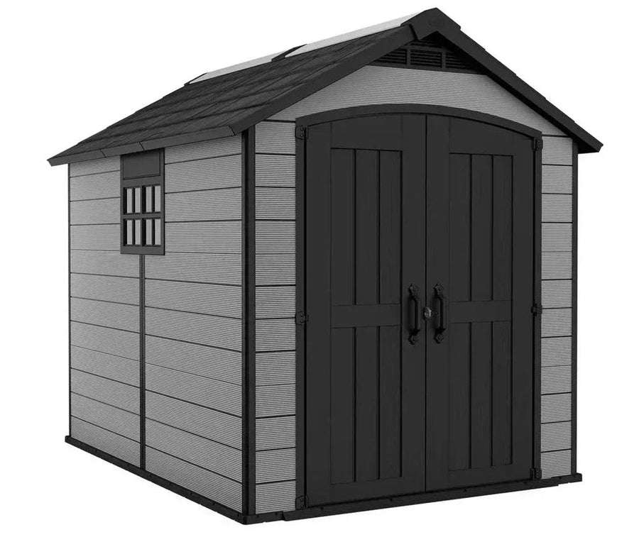 Premier Plastic Garden Shed 7.5 x 9ft - Grey